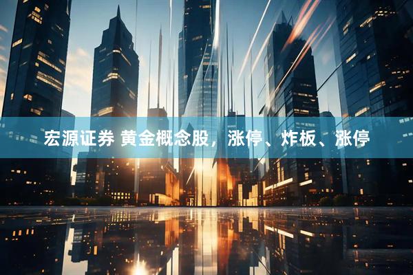 宏源证券 黄金概念股，涨停、炸板、涨停